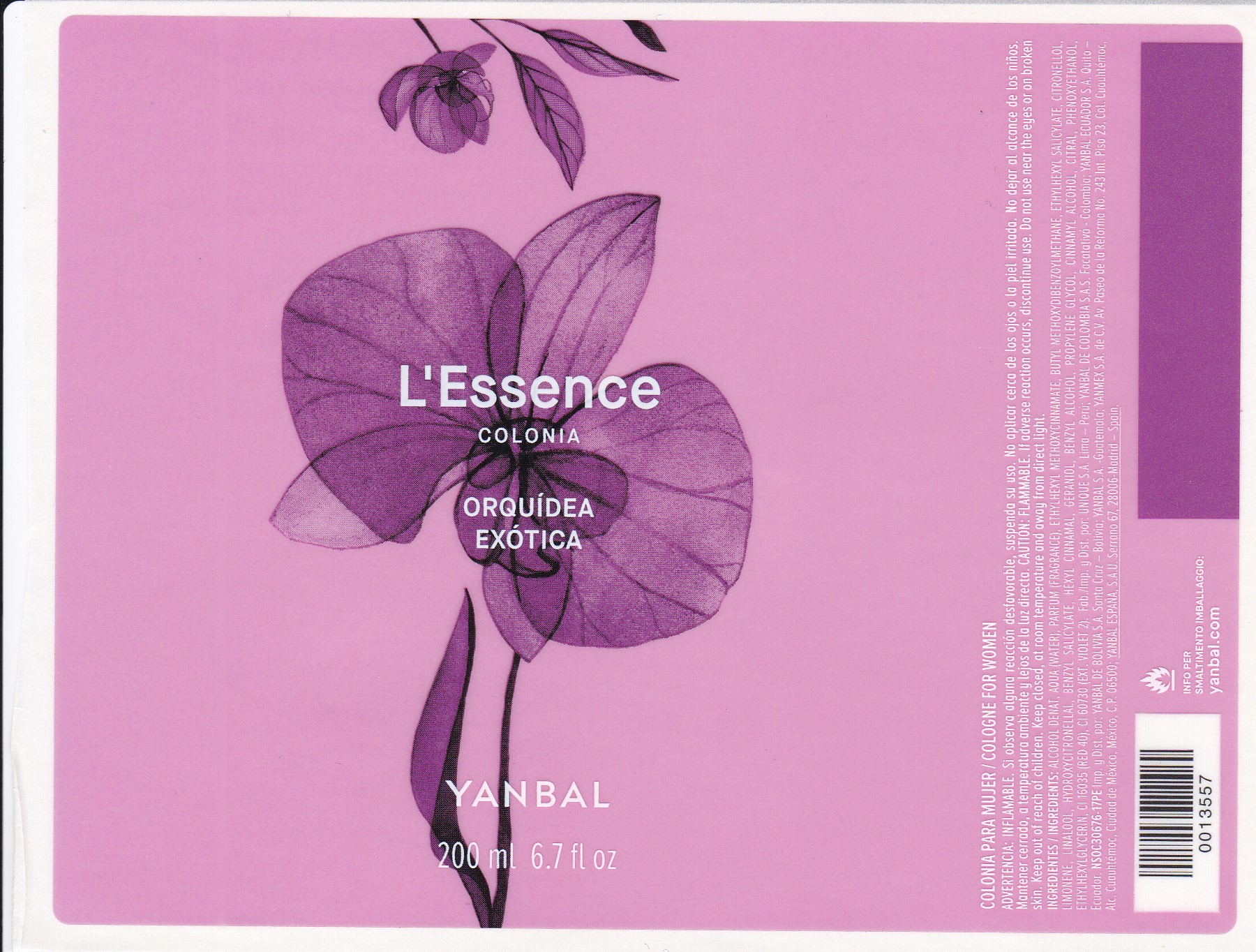 Kuresa S.A., Peru for L’Essence Colonia orquidea Exotica