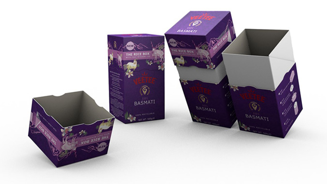 DS Smith has partnered with Veetee to create a fully recyclable rice box packaging with the aim of removing over 50 tons of problem plastic from the UK market DS Smith has partnered with Veetee to create a fully recyclable rice box packaging with the aim of removing over 50 tons of problem plastic from the UK market