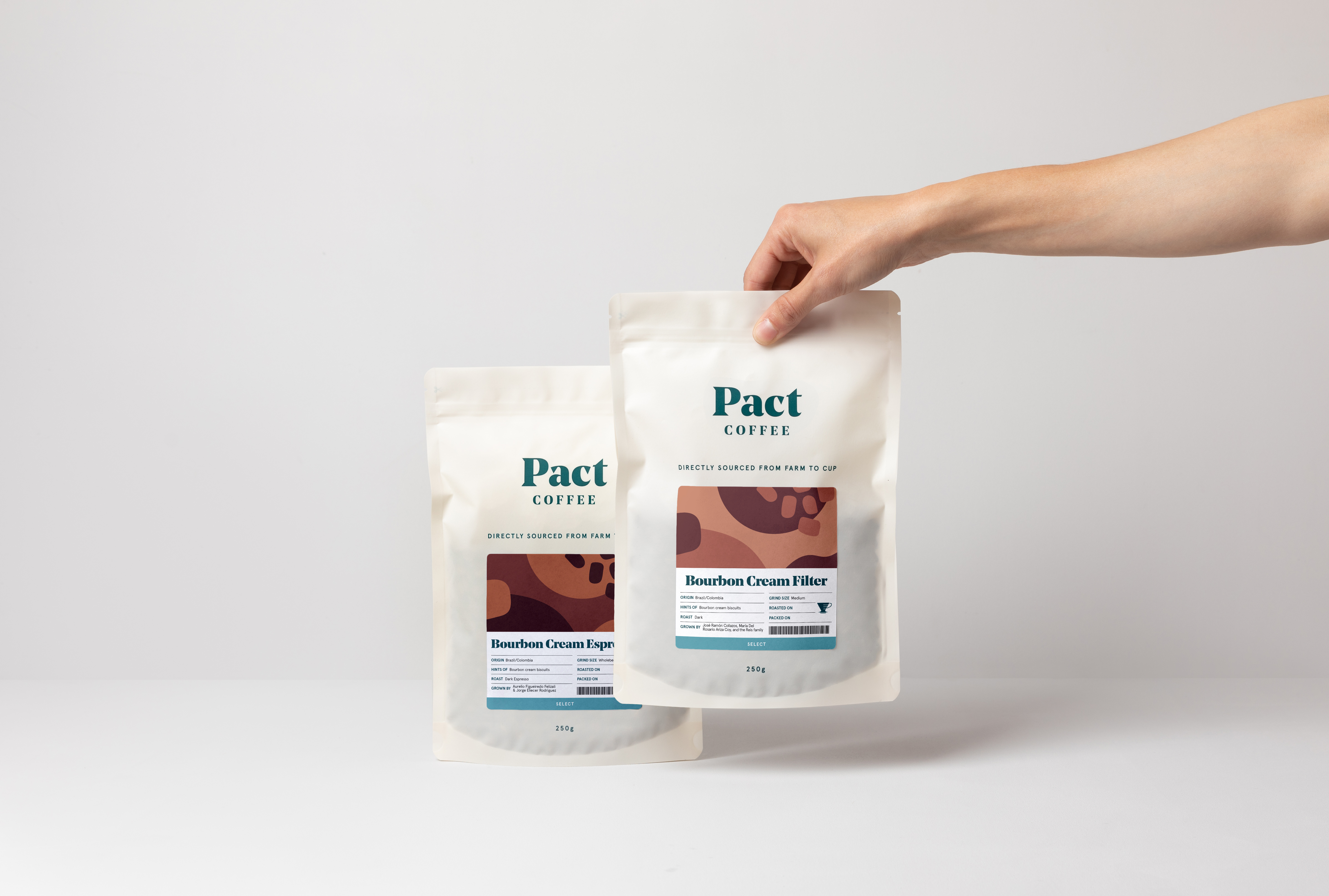 Pact Coffee’s bag features a QR code that customers can scan to go to a page that tells them how to recycle it