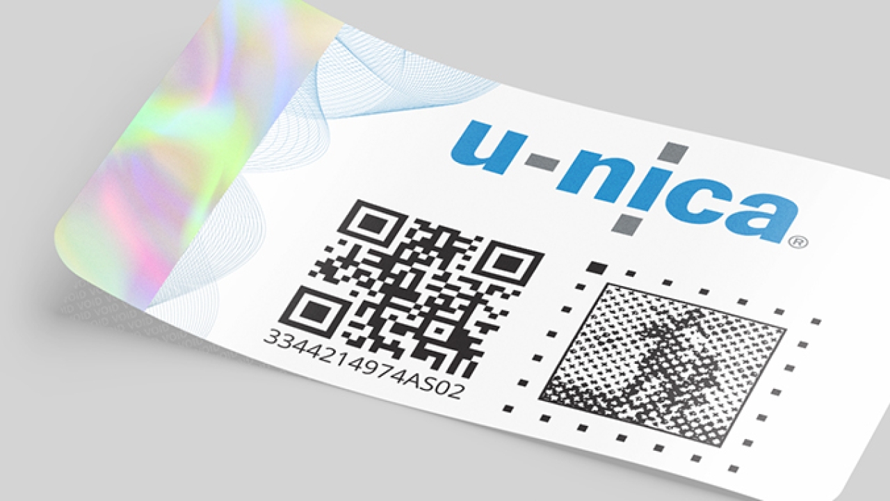 U-nica has launched a Digital Security Label (DSL) developed to provide cost-effective technology allowing brand owners to protect and trace their products U-nica has launched a Digital Security Label (DSL) developed to provide cost-effective technology allowing brand owners to protect and trace their products
