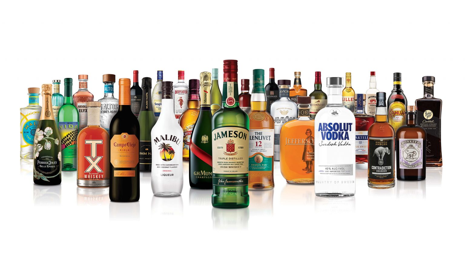 Pernod Ricard owns more than 240 brands known for its world-renowned brands including Absolut, Chivas, Jameson, Mumm, Martell Ballentine’s, Jameson, Malfi and many others  