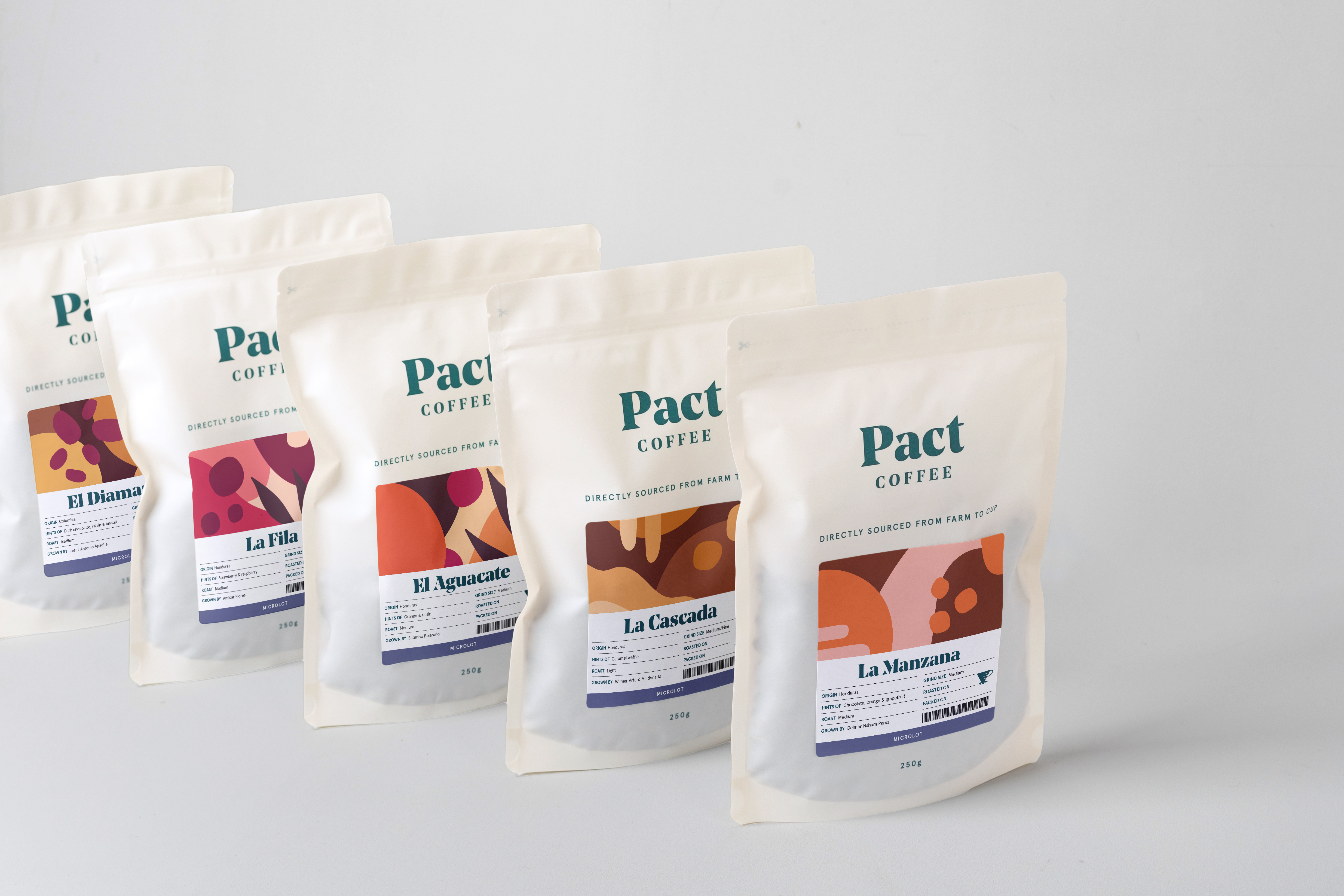 Pact Coff ee’s fl exible bags are made from 70 percent recycled plastic, with the remaining 30 percent virgin plastic