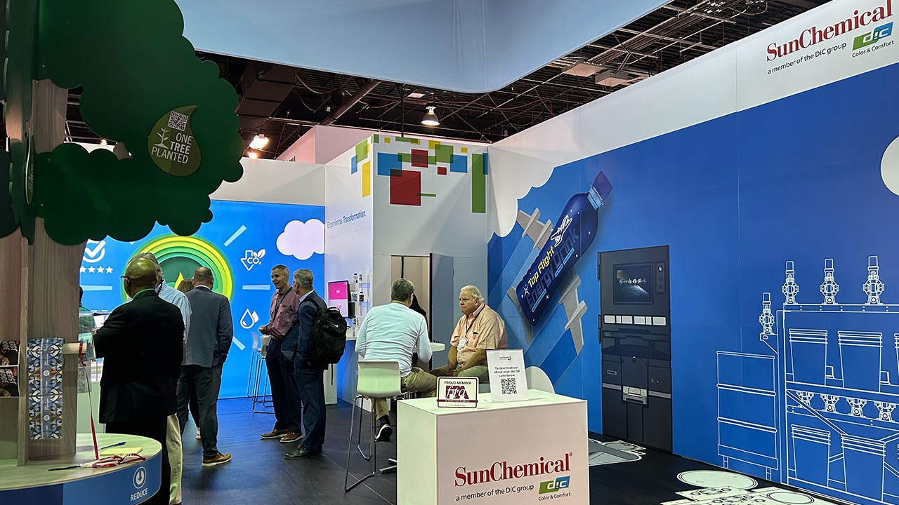 Sun Chemical booth at Labelexpo