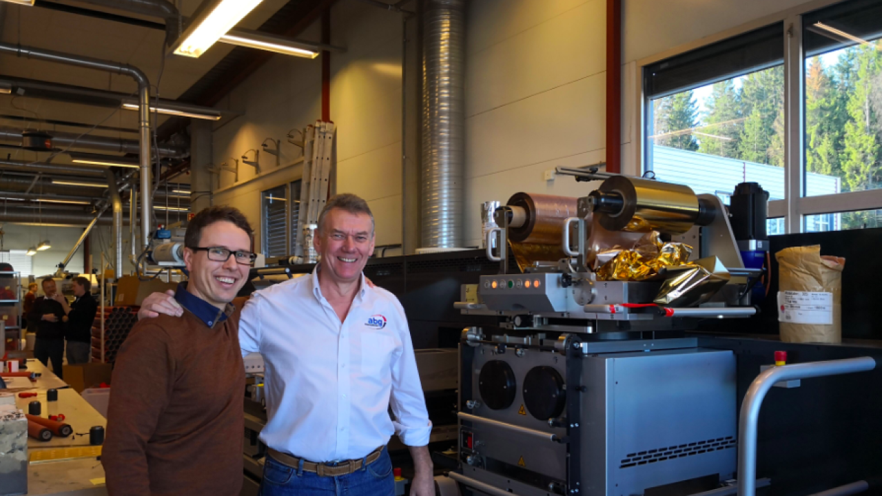 Ellco CEO Christian Egedius (left) and Keith Montgomery (right), business development manager at AB Graphic Ellco CEO Christian Egedius (left) and Keith Montgomery (right), business development manager at AB Graphic