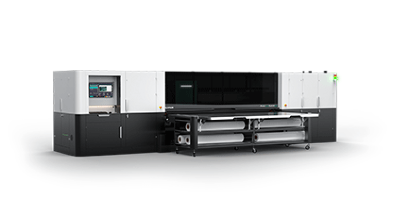 The wide format hybrid printer handles both rigid and flexible media The wide format hybrid printer handles both rigid and flexible media